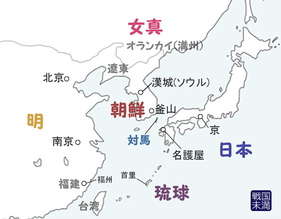 東アジア諸国の地図