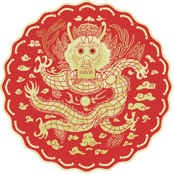 龍（朝鮮国王 執務服紋章）背景赤